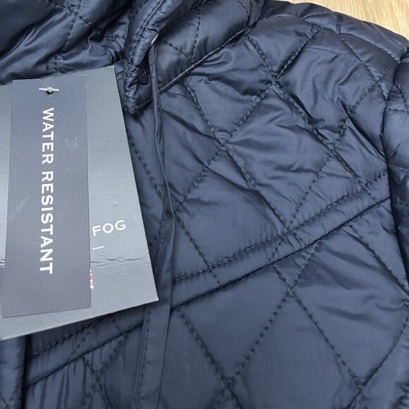NWT London Fog Navy Blue Hooded Quilted Full Zip Jacket - Women’s M - Picture 9 of 16